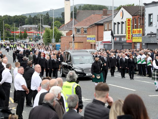 Wide shot of Bobby Storey funeral