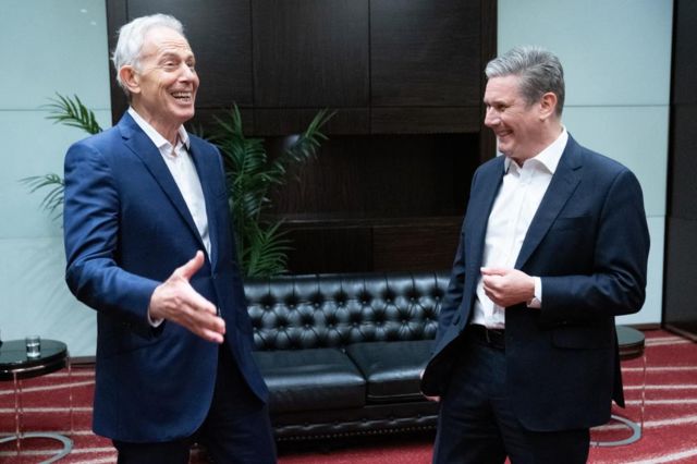 Tony Blair and Keir Starmer, pictured last year