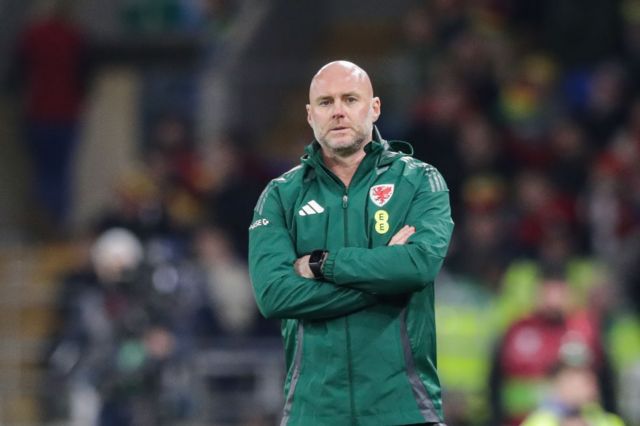 Wales manager Rob Page on the touchline