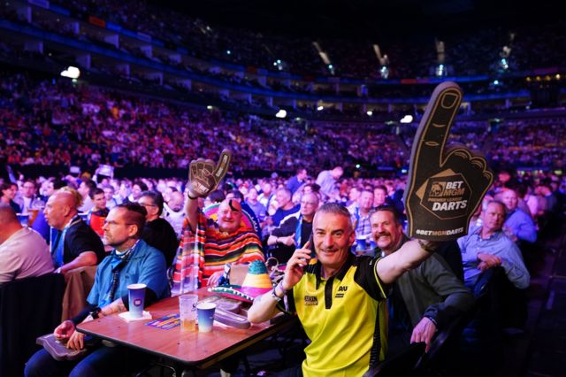 A general view of the crowd at the Premier League Darts finals night