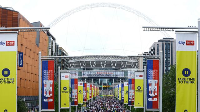 Fans on Wembley way