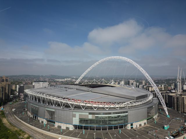 Aerial view of Wembley Stadium