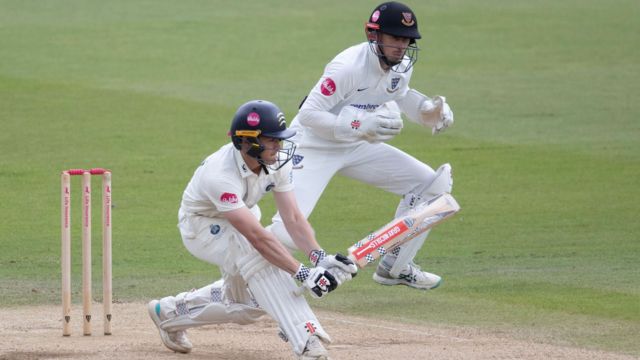 Jack Davies reverse sweeps at Lord's