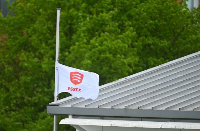 Essex flag being flown at half mast following the passing of Worcestershire's Josh Baker