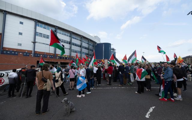 Pro-Palestine protests outside Hampden