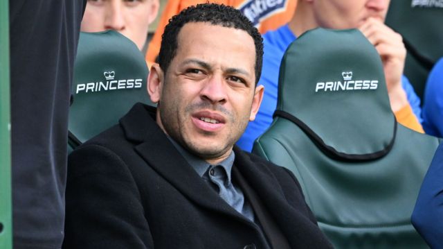 Liam Rosenior on the touchline at Plymouth