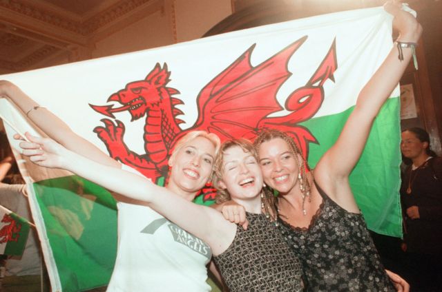 People in Wales celebrate devolution
