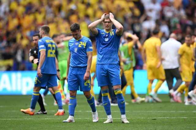 Ukraine players look dejected