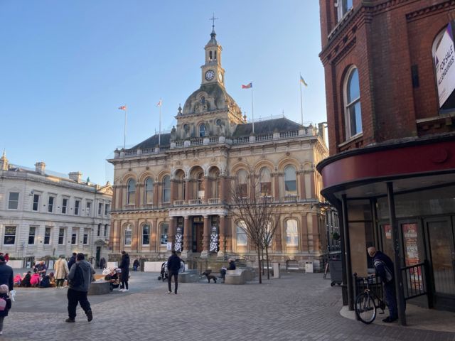 Ipswich Town Hall and Cornhill
