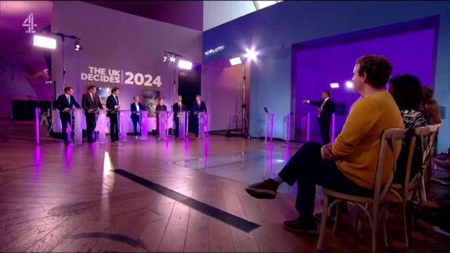 Audience members watch on as seven leaders debate on Channel 4