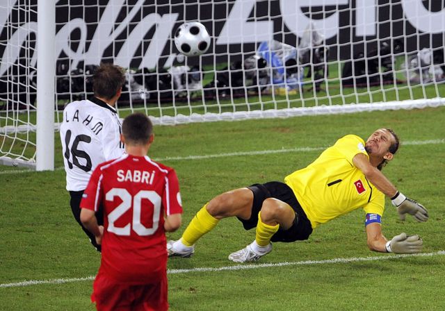 Germany score against Turkey in the semi-final of Euro 2008