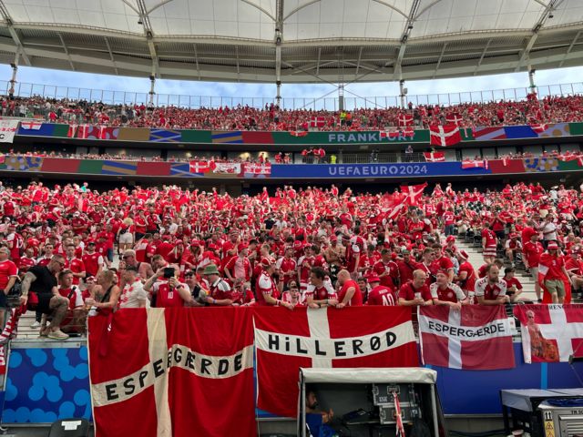Denmark fans at Frankfurt Arena