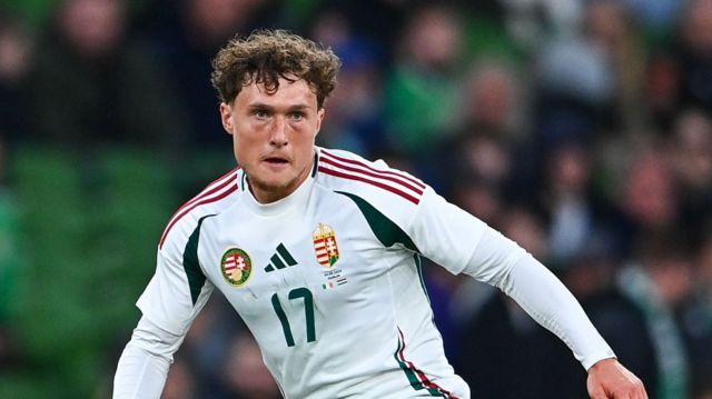 Callum Styles in action for Hungary