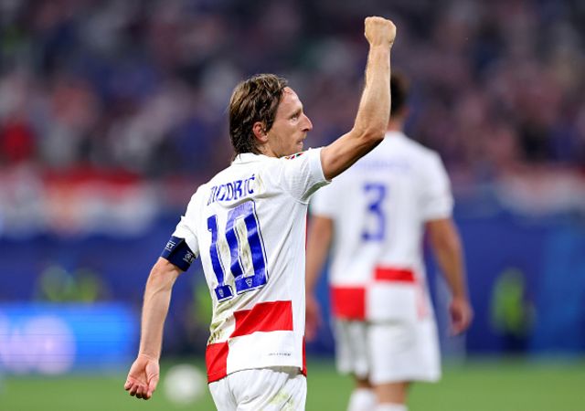 : Luka Modric of Croatia celebrates