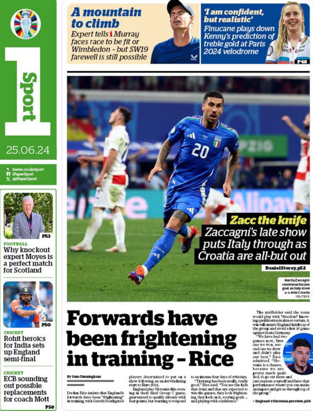 The i back page on Tuesday 25 June 2024