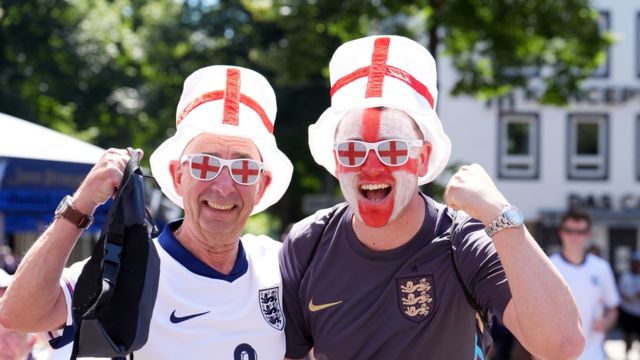 England fans in Cologne before Slovenia match