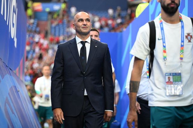 Roberto Martinez, Head Coach of Portugal, looks on