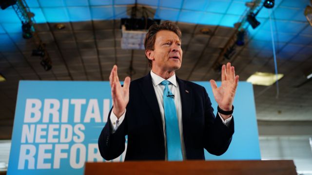 Reform's Richard Tice speaking at an event