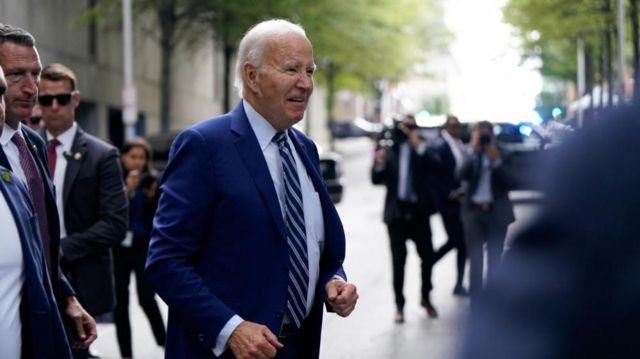 Joe Biden greeting supporters in Atlanta ahead of the debate