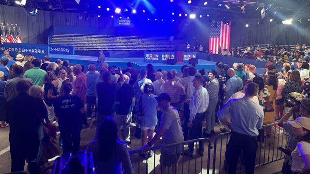 The crowd at the Biden rally in Raleigh