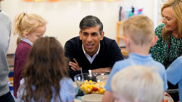 Prime Minister Rishi Sunak during a visit to Holy Trinity Rosehill CE Primary School in Teesside, while on the General Election campaign trail. Picture date: Friday June 28, 2024. PA Photo
