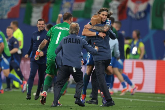 Italy celebrate goal against Croatia