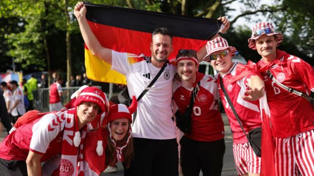 Germany and Denmark fans