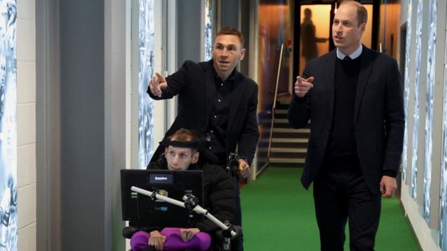 Prince William with Kevin Sinfield and Rob Burrow