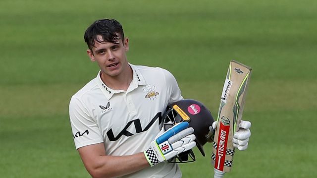Jamie Smith after reaching his century for Surrey