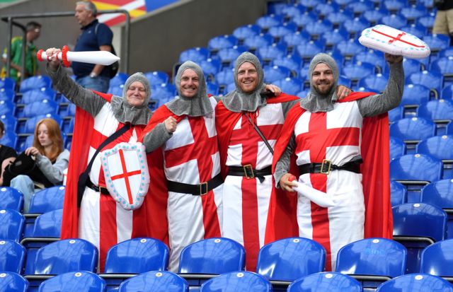 England fans in fancy dress