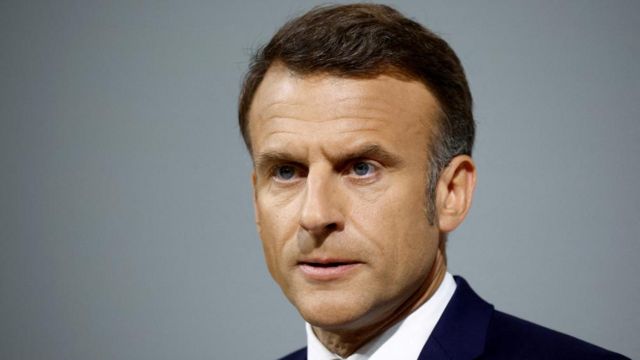 French President Emmanuel Macron speaks during a press conference about the priorities of his Renaissance party and its allies ahead of the early legislative elections in Paris, France, June 12, 2024.