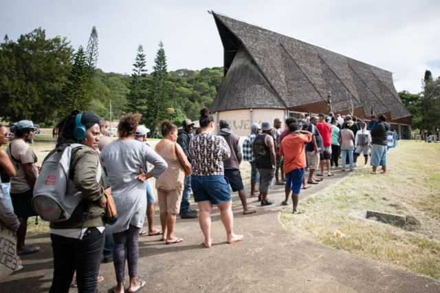 Voters in New Caledonia