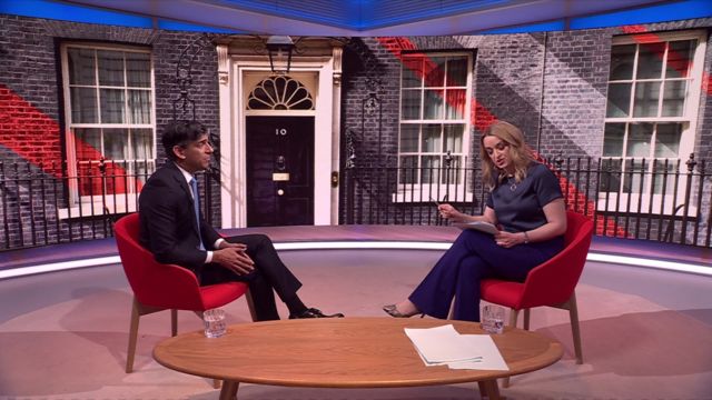 Rishi Sunak and Laura Kuenssberg during an interview