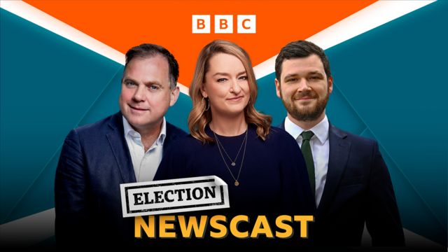 Newscast cover photo featuring Laura Kuenssberg with Paddy O'Connell and Henry Zeffman