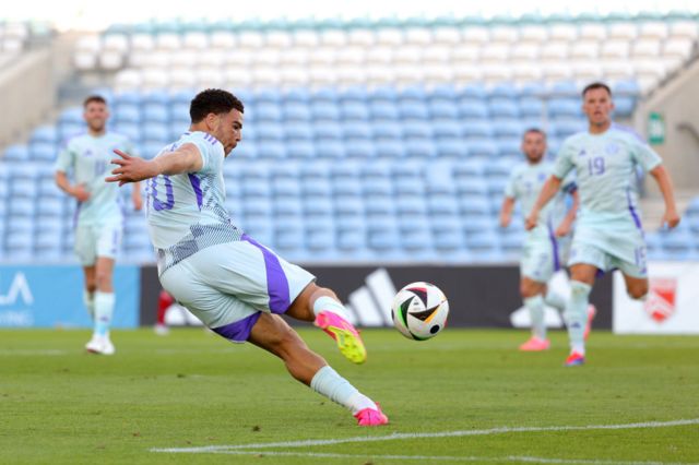 Che Adams scored his sixth international goal in the win over Gibraltar
