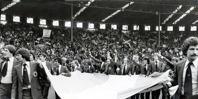 Scotland players say their goodbyes at Hampden in 1978