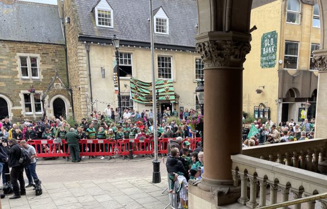 Saints fans at the Guildhall