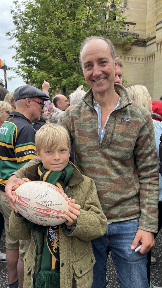Finn with his dad Giles