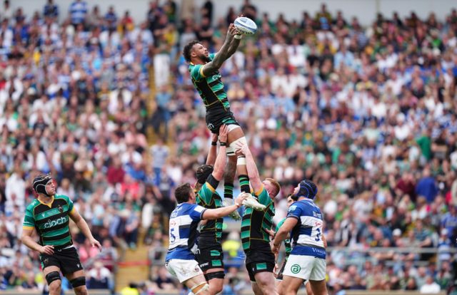 The Saints in action during Saturday's match at Twickenham