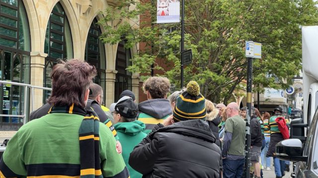 Fans lining the streets of Northampton