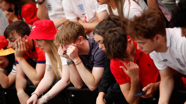 England fan in London during the countries win against Slovakia