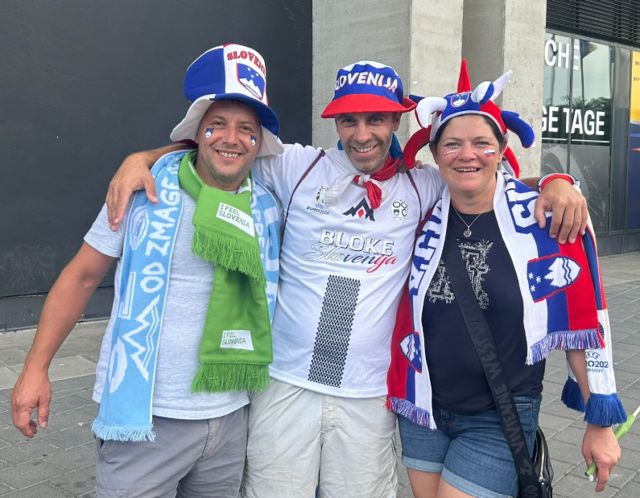 Slovenia fans in Frankfurt