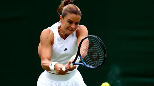 Maria Sakkari in action at Wimbledon