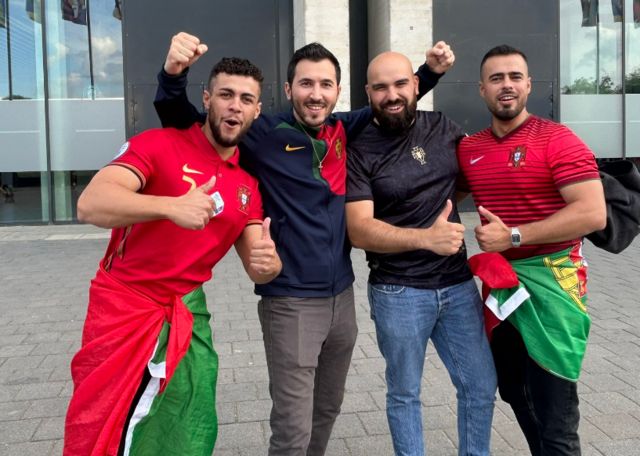 Portugal fans in Frankfurt