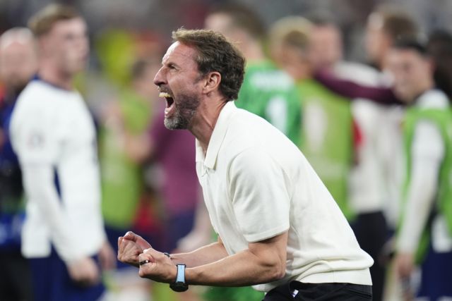 Gareth Southgate celebrates