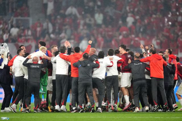 Turkey players celebrate