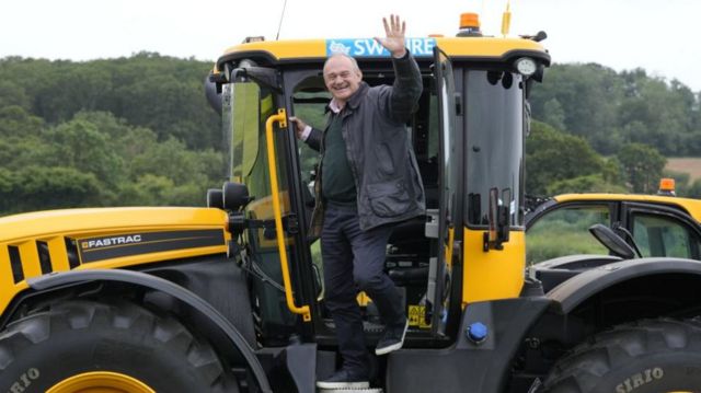 Ed Davey on a tractor