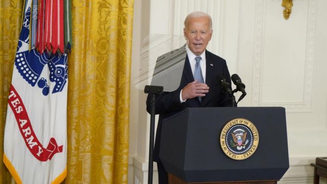 President Joe Biden speaks at the White House