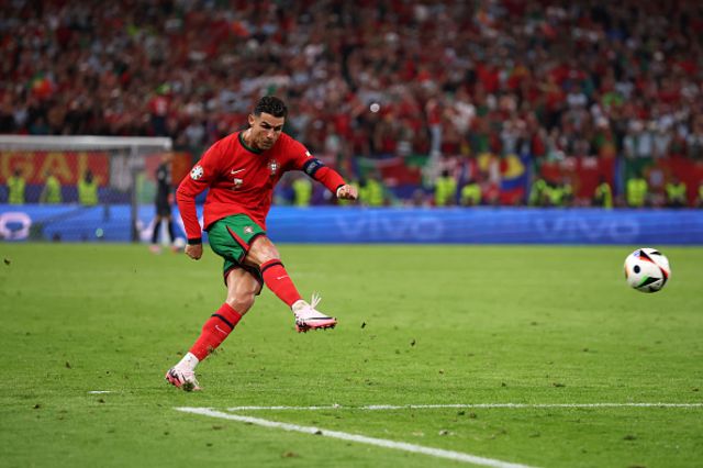 Cristiano Ronaldo of Portugal shoots