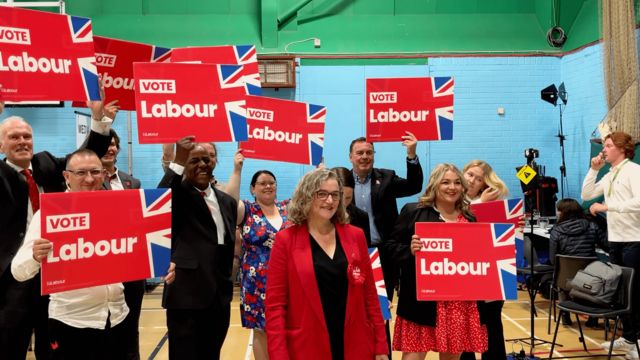 The Labour Party celebrating in Nuneaton